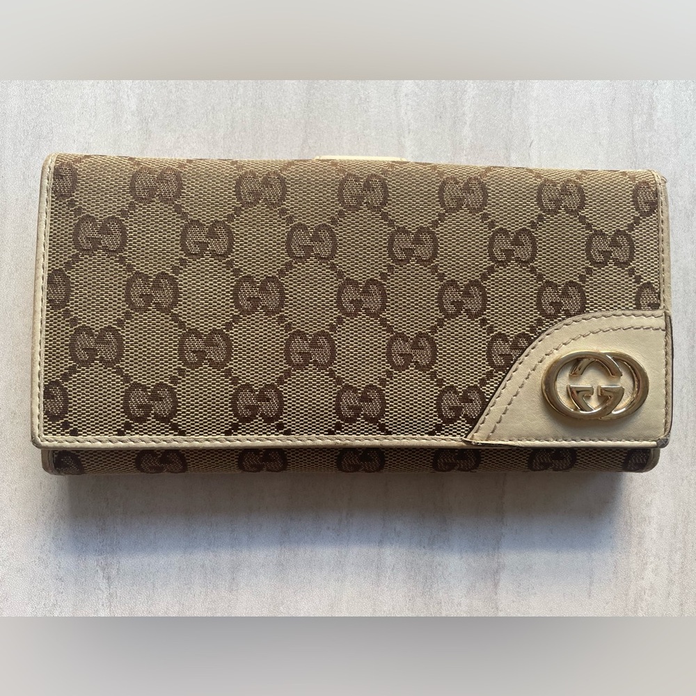 ❌SOLD❌ GUCCI GG Canvas Leather Monogram Long Wallet 🔥HOST PICK🔥